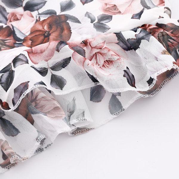 Fashion Women's Butterfly Sleeve O-Neck Casual Loose Dress Floral Printed Dress