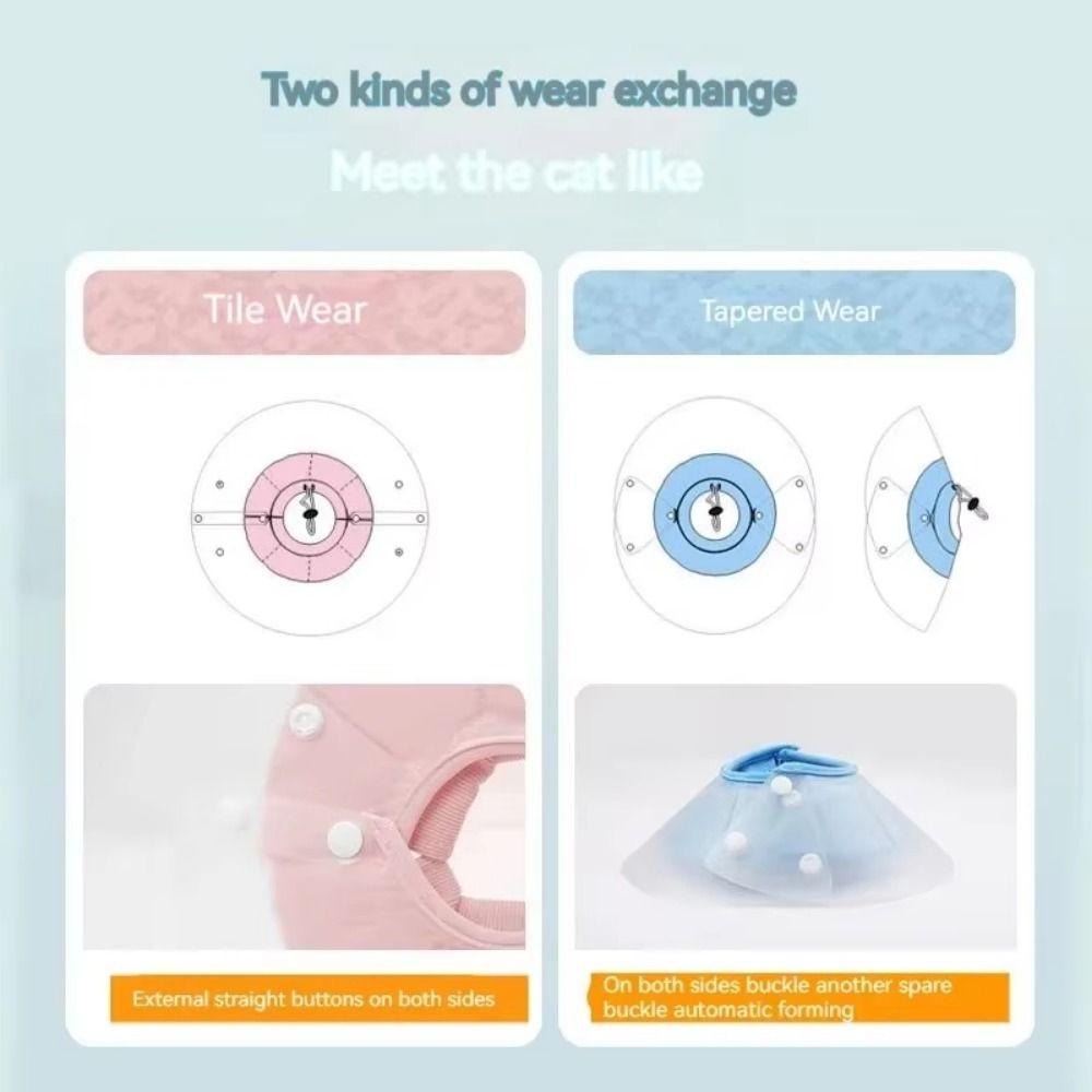 Anti-licking Cat Elizabeth Circle Double-layer PVC Wound Recovery Headband Pet Cone Collar  Beauty