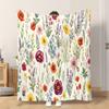 1pc Flannel Blanket Beautiful Colorful Wildflowers Displayed Soft Comfortable And Warm This Nap Blanket/Sofa Blanket Is Suitable F