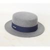 Womens Wool Flat Top Hat With Ribbon Trim Winter Warm Casual Outdoor Fedora Style