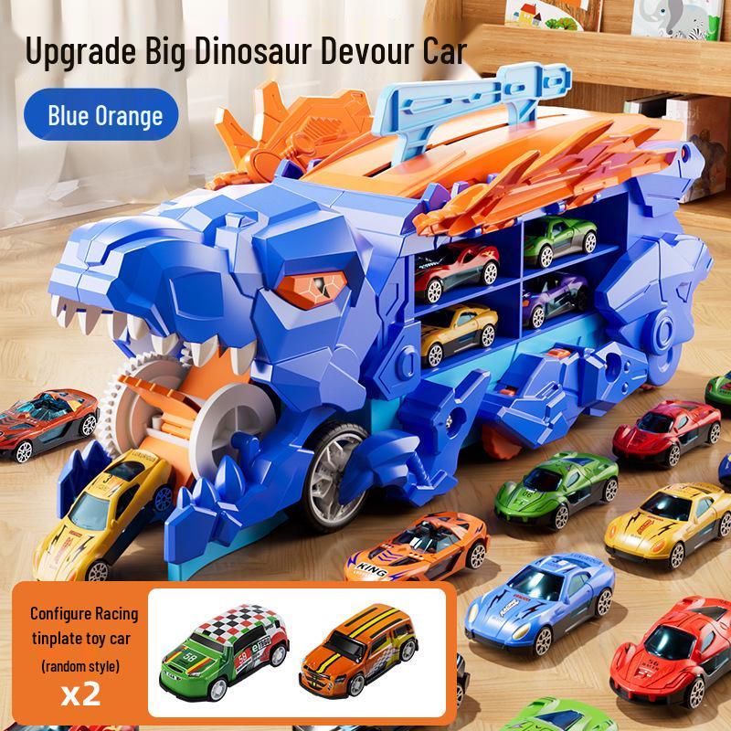 Dinosaur-Themed Folding Ejection Track Set: Children's Educational Alloy Car Toy