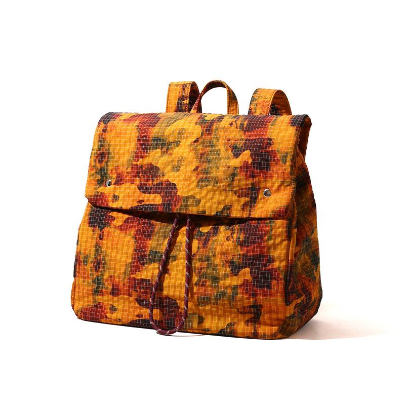 

Весенний новый рюкзак из ткани, окрашенной водой, модный крутой рюкзак большой вместимости, нишевый дизайн, высококачественный студенческий рюкзак No specification оранжевый