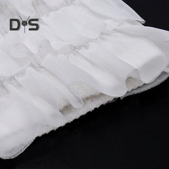 Femei sexy două piese fuste mini set talie joasă cu volane fustă scurtă evazată mânecă lungă cravată-up crop top set petrecere Club ținută