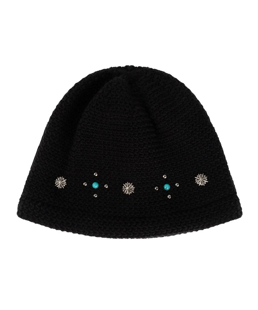Aleseueseussi Sunburst Rivet Knit Beanie - Turquoise