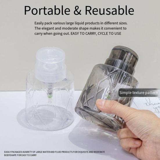 1/2Pcs Lockable Empty Pump Dispenser Nail Manicure Makeup Remover Lightweight Refillable Pressure Container Tool