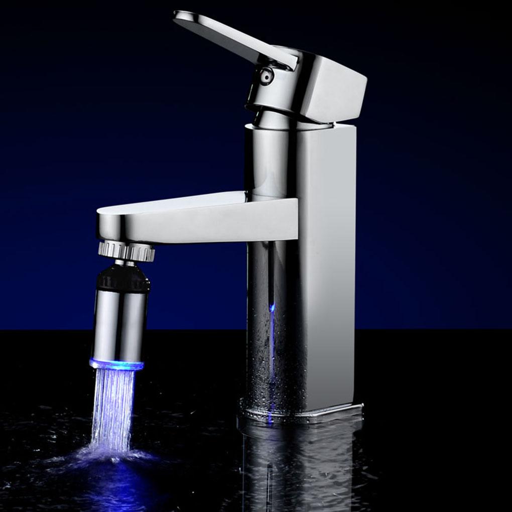 Temperature Control Sensitive LED Rotatable Water Faucet Light Water Color Changing Sink Tap
