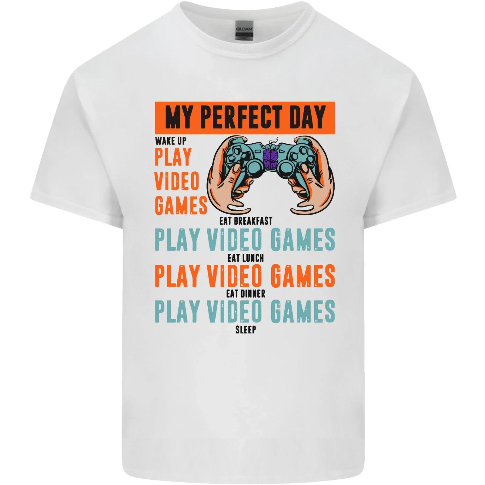 My Perfect Day Video Games Gaming Gamer Kids T-Shirt Childrens 4XL