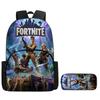 2Pcs Set Backpack With Front Pocket And Pencil Bag,Cartoon Fortnite School Bags For Boys Girls Age 5-10,Durable Lightweight Bags