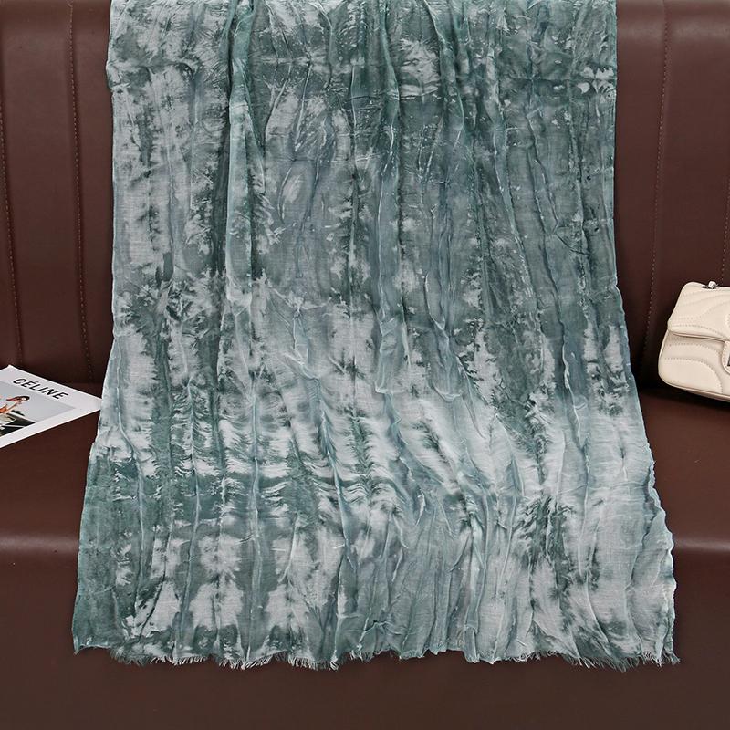 Watercolour Floral Printed Shawl for Women Breathable Light Weight Soft Scarf Cotton Rayon Viscose Woven Muslim Hijab