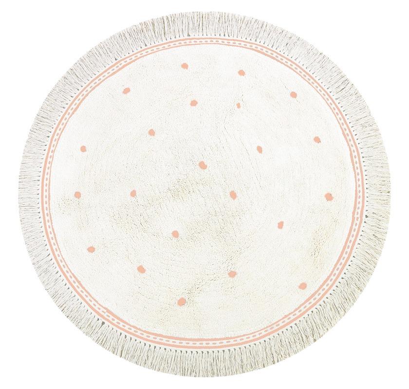 Children's Carpet Round Rainbow Pattern Tassel Bedroom Bedside Mat Home Decoration Rug Cute Girl Style Machine Washable Soft