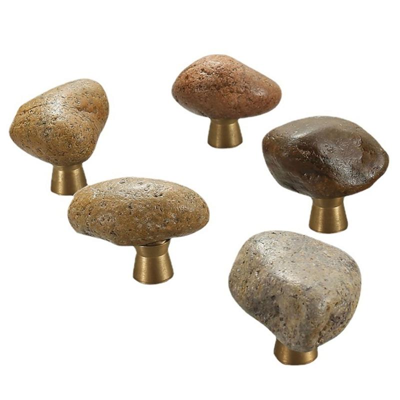 

5Pcs Cobblestone Cabinet Knob Drawer Pulls Elegant Furniture Decorative Handle for Kitchen Cupboard Wardrobe Enduring 1