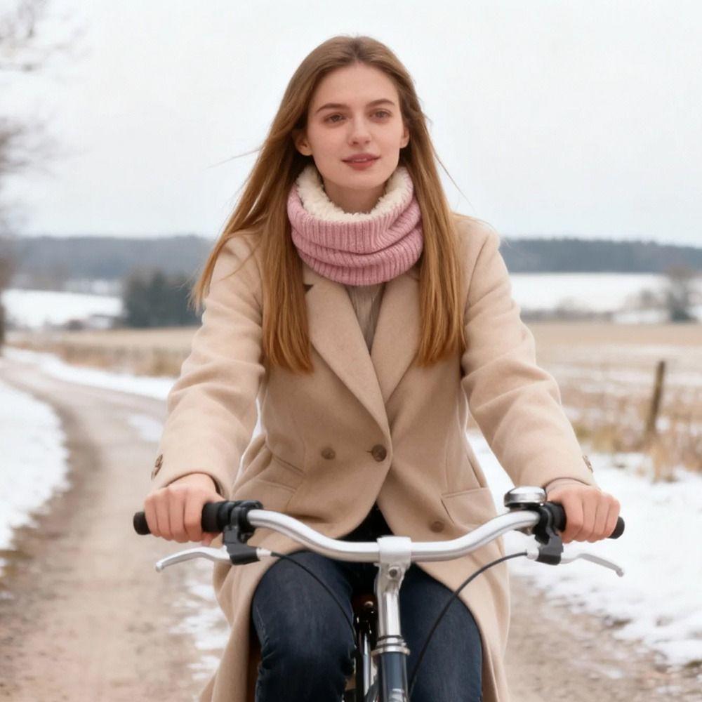Breathable Neck Warmer Solid Thick Neck Scarves New Plush Snood  Winter
