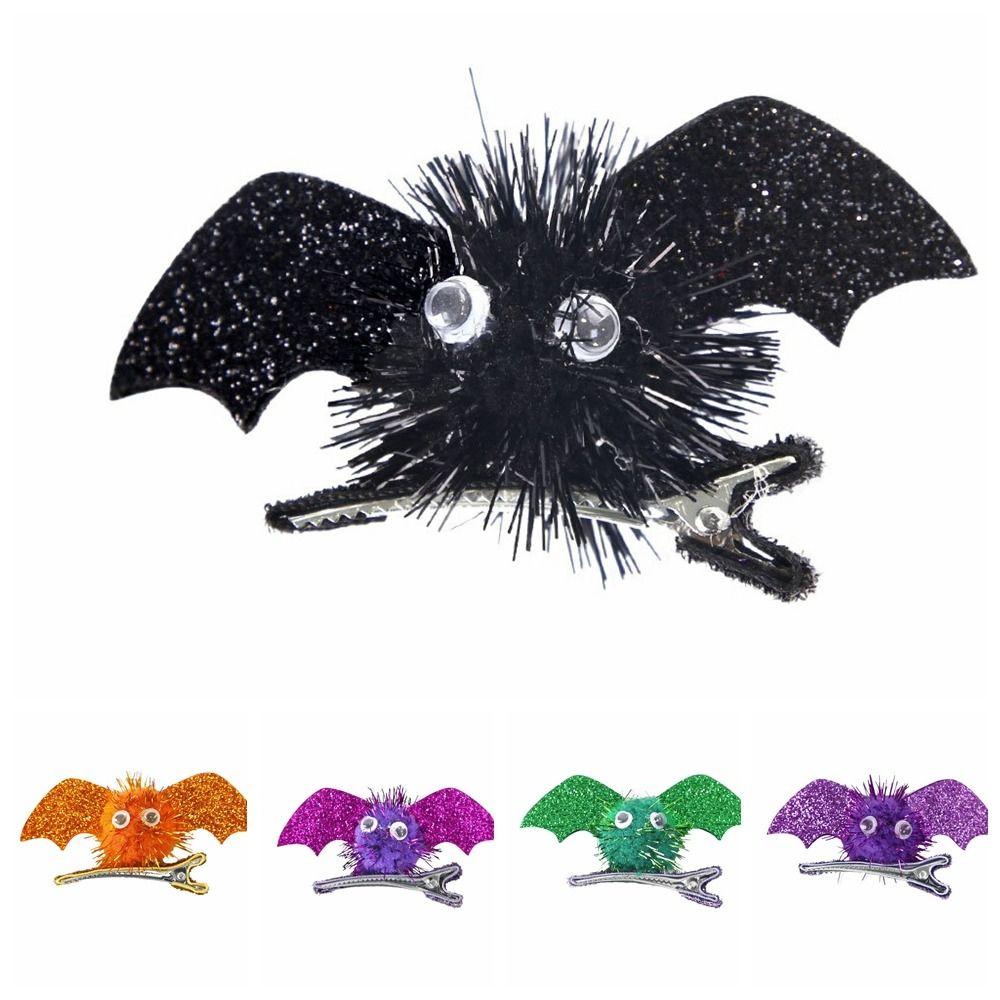 Metallic Woven Halloween Duckbill Clips Barrettes Cosplay Hair Clip Bat Wings Hairpin  School