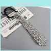 Polyester Arrow Tie With Rhinestone Detailing For Business And Casual Wear