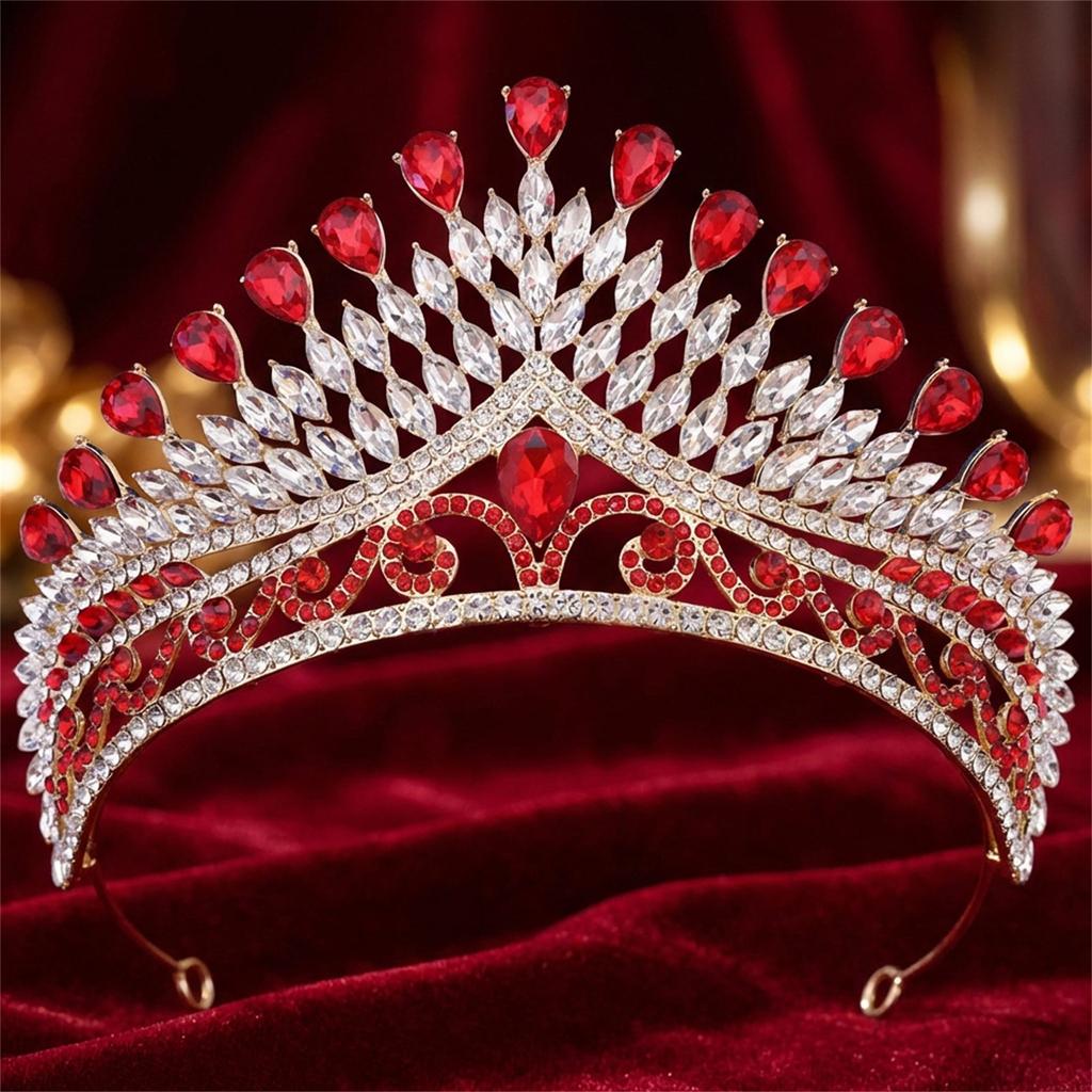 Bridal Rhinestone Crown Alloy Material Luxury Style Wedding Hair Accessory