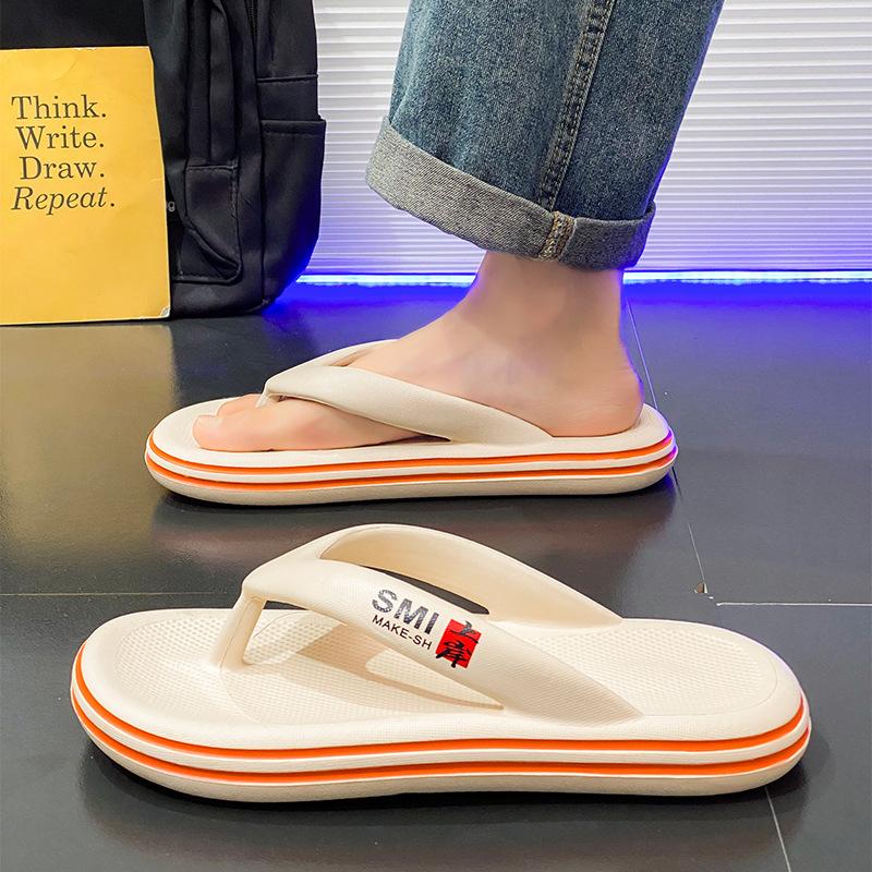 Fashion Men's Cushioned Flip-Flops Breathable Thong Sandals with Soft Sole for Home/Summer Non-Slip Indoor/Outdoor Casual Slippers