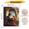 Disney Rapunzel oil painting handmade painting kit diy home room decoration gift. Romantic couple on balcony with flowers wall art decor