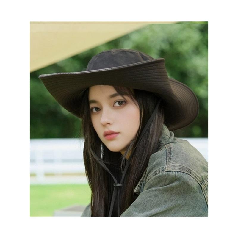 Mountaineering Hat Camping Hat Spring And Summer Waterproof Fisherman Hat Female Sunscreen Outdoor Western Denim Nylon Quick Drying Hat