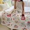 Cartoon Puppy Faux Lambs Wool Blanket Double Layer Thick Warm Fleece Throw Blanket for Sofa Bed Spring Autumn Soft Plush Blanket
