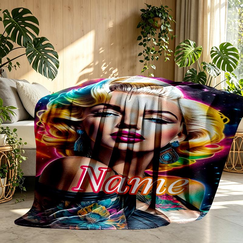 Custom Name Personalized Singer Print Blanket, Home Decor, Bedroom, Sofa, Camping, Couch, Gifts for Birthday Christmas