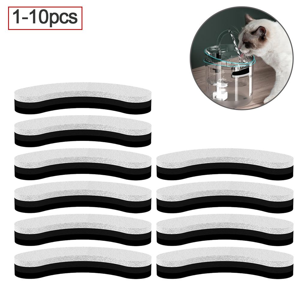 1-10 stk Cat Water Fountain Erstatningsfiltre for WF050/WF060 aktivert karbonfilter for automatisk drikkemater for kjæledyr