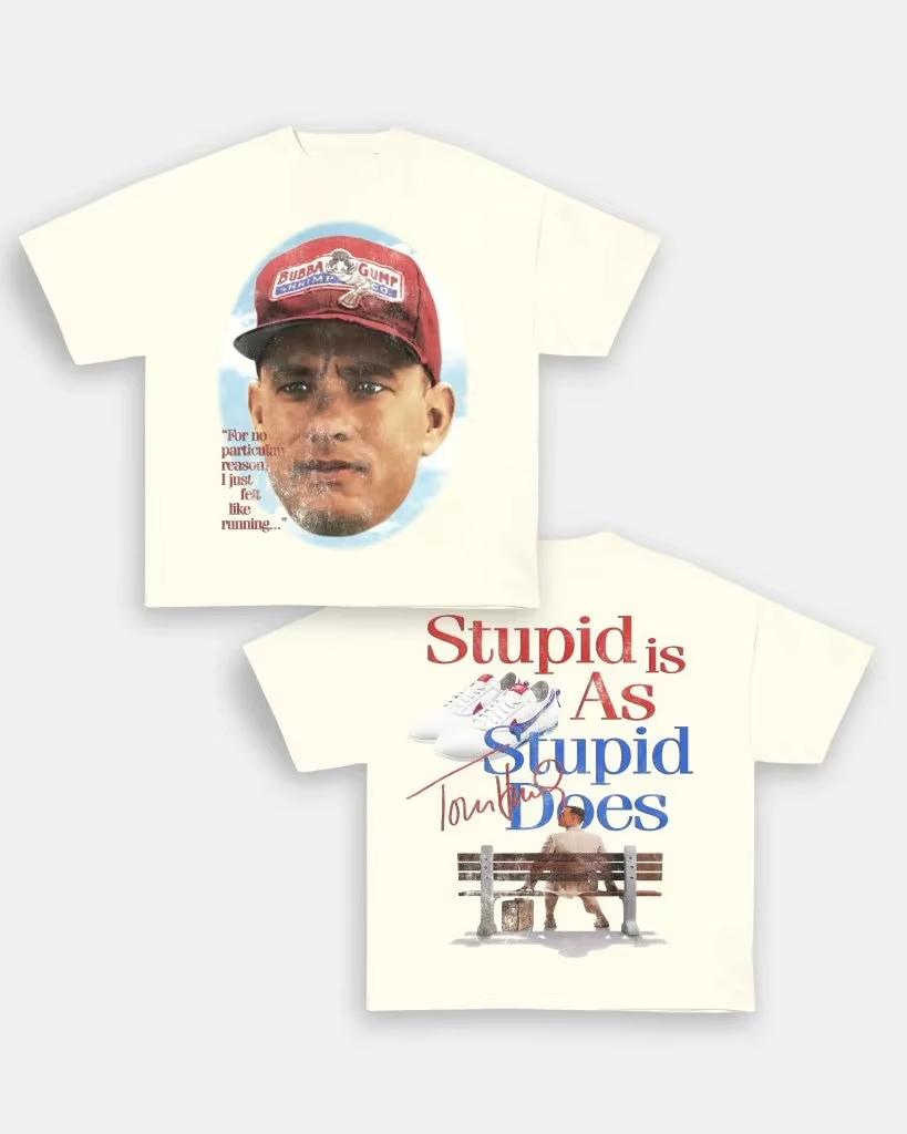 

Forrest Gump Stupid is As Stupid Does graphic Unisexs TShirt Unisex ONeck pure Cotton Short Sleeve Top Y2k Popular Tee 4XL