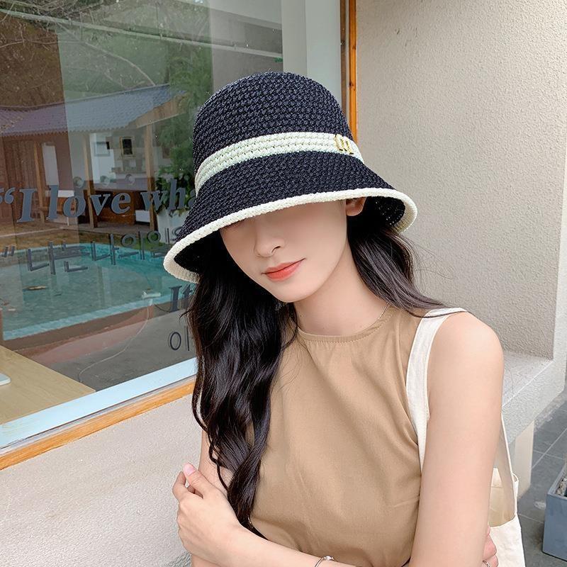 Hat Women's Summer Sunscreen Sunshade Straw Hat Hollow Fashion Cool Tide Versatile Sun Hat Travel Bucket Hat