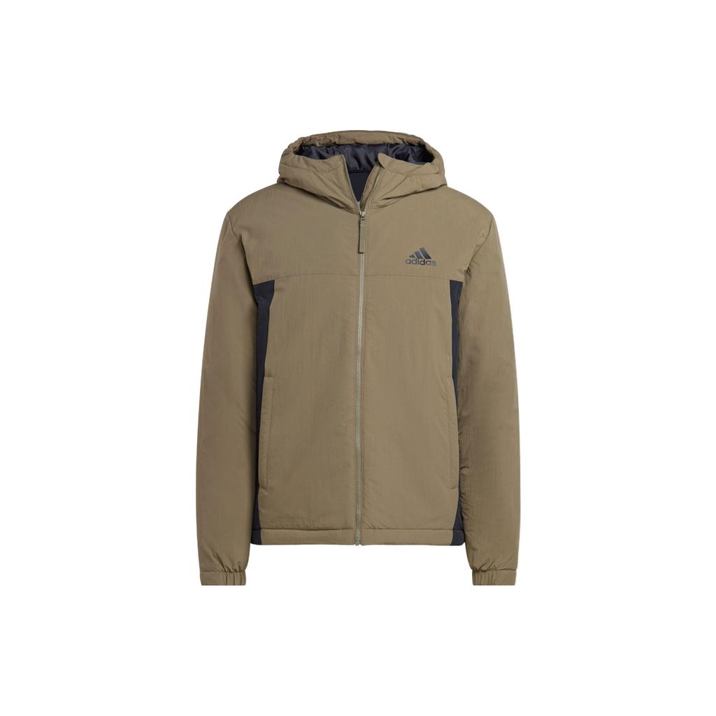 Adidas Puffer Jackets Men's Strata Olive Green Hooded Moderate Other HM2264