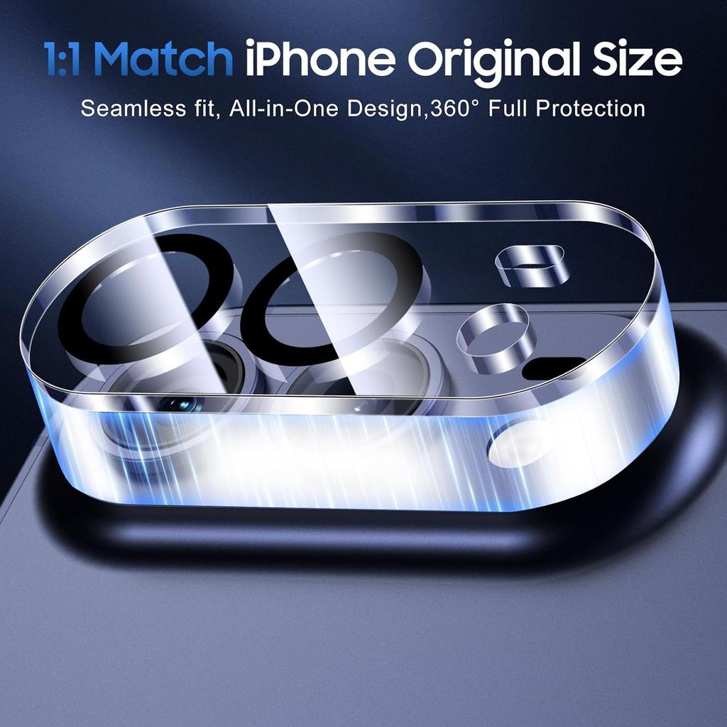 3 Pack For iPhone Duo Camera Lens Protector Drop Protection Friendly 9H Transparent Tempered Anti Shooting Scratch Camera Cover