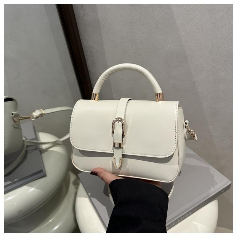 Borsa a tracolla singola, portatile, semplice, di grande capacità, con fibbia a cintura, per il pendolarismo, alla moda, con motivo a litchi
