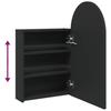 LED Lit Curved Mirror Cabinet in Black 42 x 13 x 70 cm