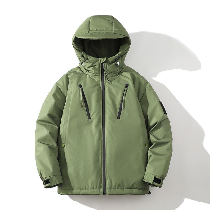 

Winter new men s graphene cotton-padded clothes casual fashion warm versatile Hong Kong style tooling men and women 3XL