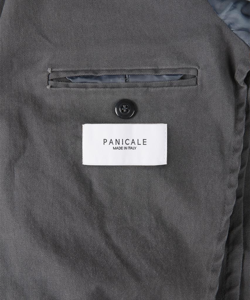 Panicale Charcoal Garment-Dyed Casual Cotton Jacket