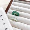 Exquisite Bamboo Design Green Chalcedony Ring: Elegant White & Cool Tones for Women
