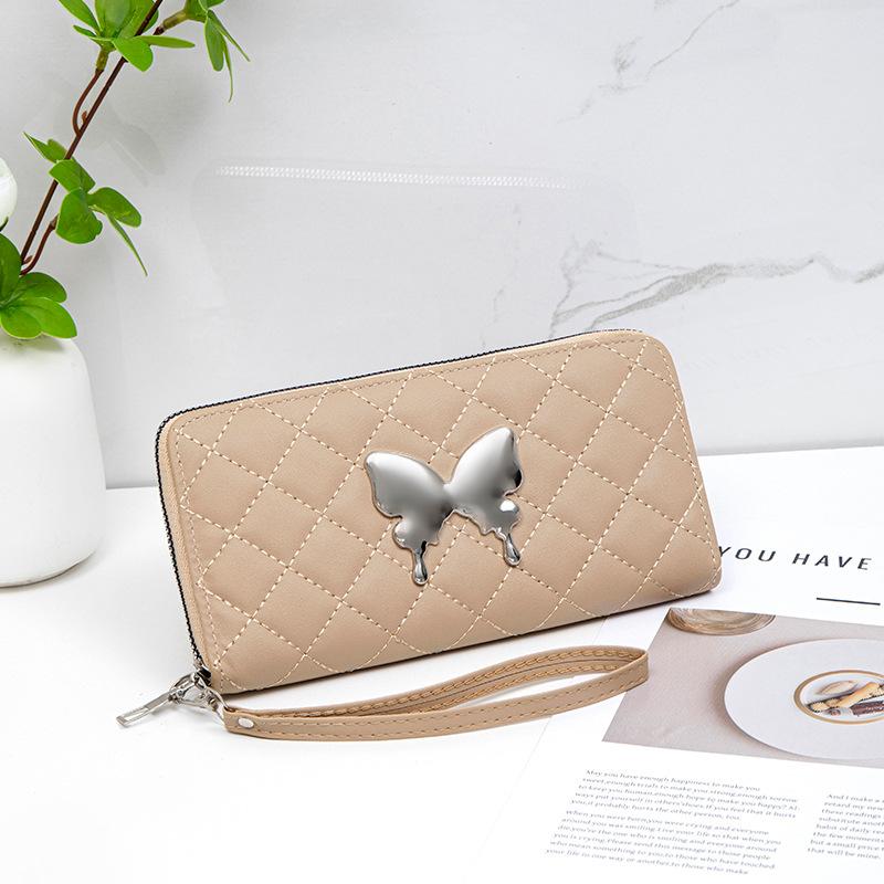 Linggedo Card Wallet Sweet and Cute Ladies Niche Clutch Metal Butterfly Small Bag