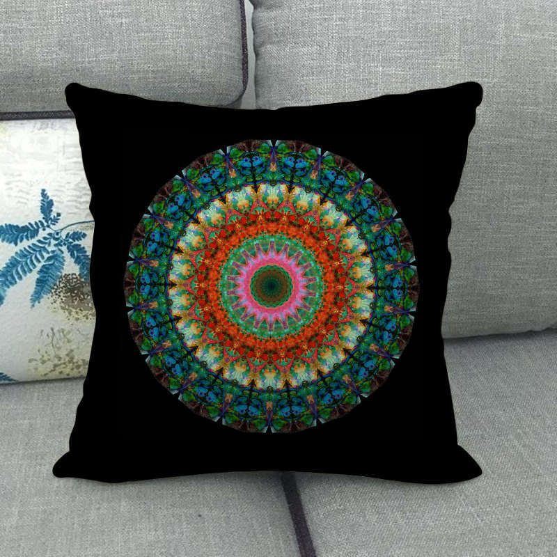 Bohemian Geometric Patterns Digital Printing Short Plush Pillow Covers For Car Sofa Office Cushion Cover Home Goods