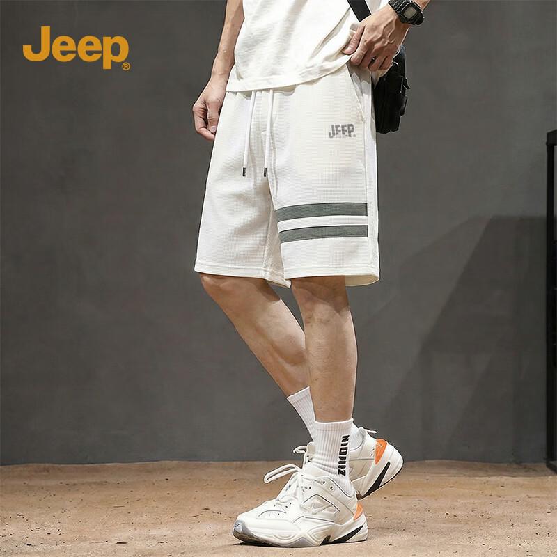 JEEP Waffle Knit Double Stripe Casual Shorts XL