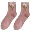 Lovely Flower Socks For Women and Girls Breathable Hosiery Sweet Korean Styles Middle Tube Socks for Students Wear