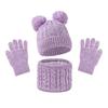Thickened Toddler Knitted Hats Warm Ears Kids Hat Set Soft Baby Hat Scarf Gloves Set  Boys