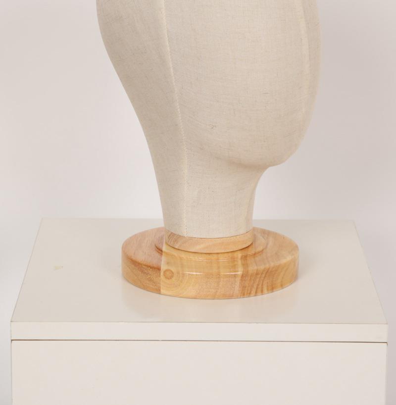 Burlap-Wrapped Model Head for Hats, Wigs & Accessories Display