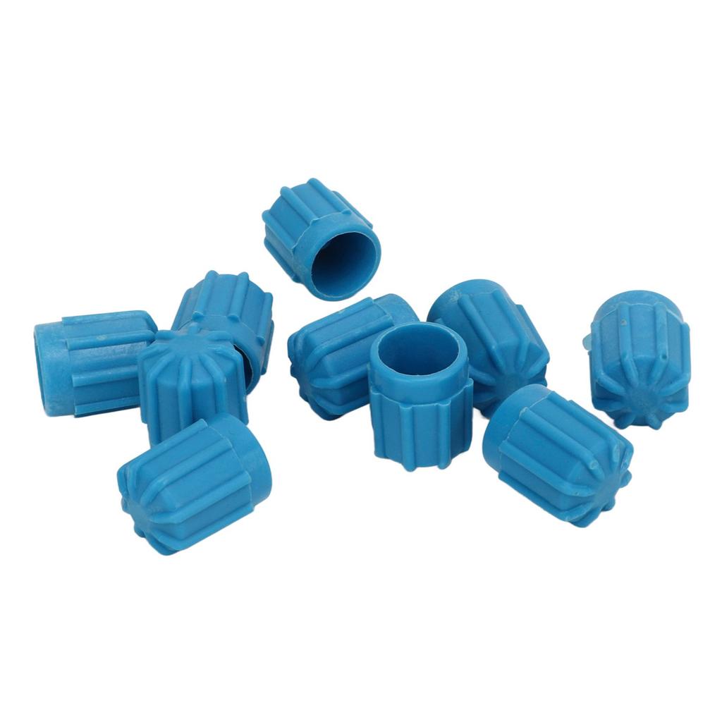 50PCS Air Conditioning Valve Caps Car Fuel Injection Nozzle Caps Sealing Plastic Dustproof Covers M8X1 Blue