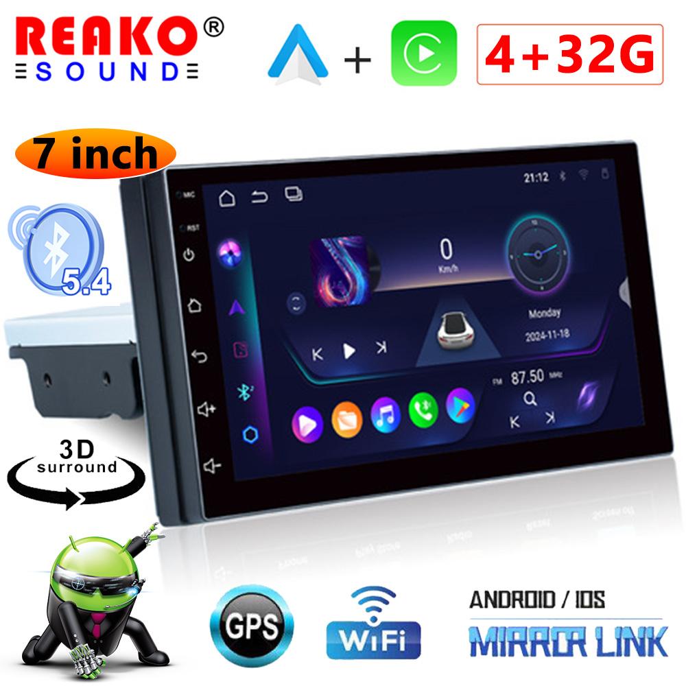 

Android 14 Автомобильный Радио Мультимедийный Плеер Авторадио Carplay true 1 Din Универсальное Головное Устройство Авто Аудио Стерео Автомобильный GPS Навигатор WIFI DSP 4 core 4GB+32GB CP