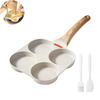Pánev na smažení vajec s olejovým štětcem stěrkou Léčivý kámen Nepřilnavá pánev Design se 4 otvory Pánev na smažení vajec palačinek Rychlé zahřívání