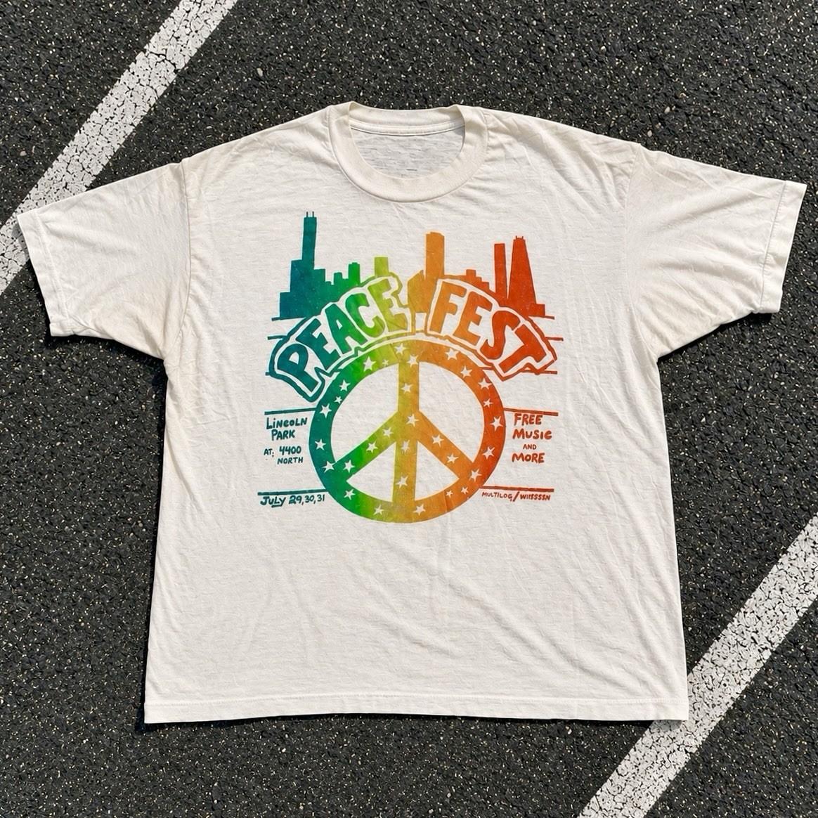Vintage 1980’s Peace Fest Chicago Band Tees Tour Shirt Lincoln Park Festival Unisex T-Shirt S