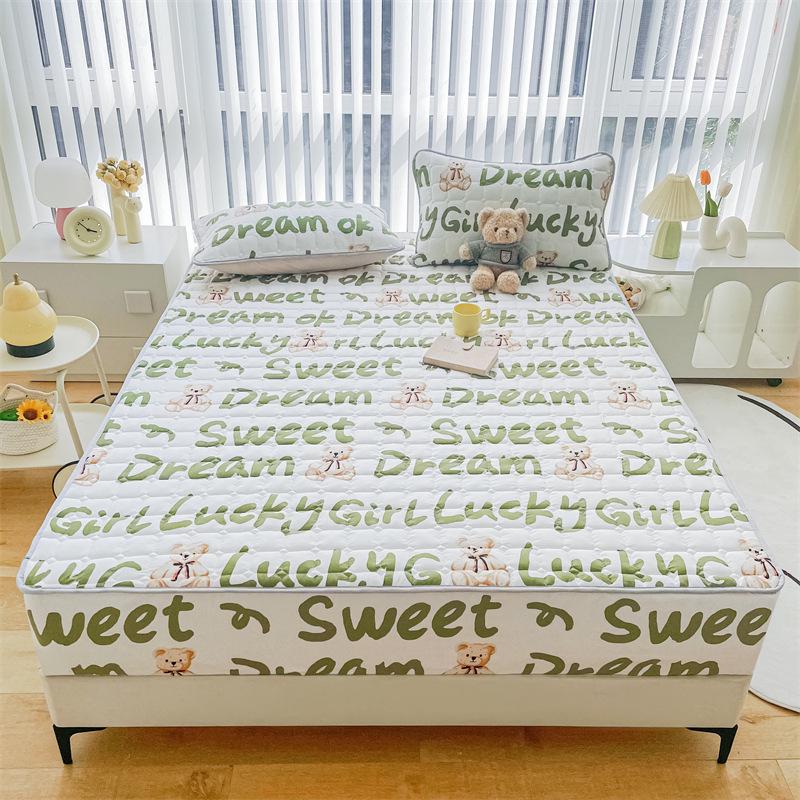 Einfarbiger, gesteppter, rutschfester Matratzenbezug – verdicktes, gebürstetes All-Inclusive-Laken für Simmons-Betten