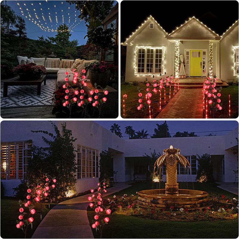 2pcs Led Solar Light Ip66 Waterproof Outdoor Landscape Lawn Lamp For Patio Yard Garden Decoration