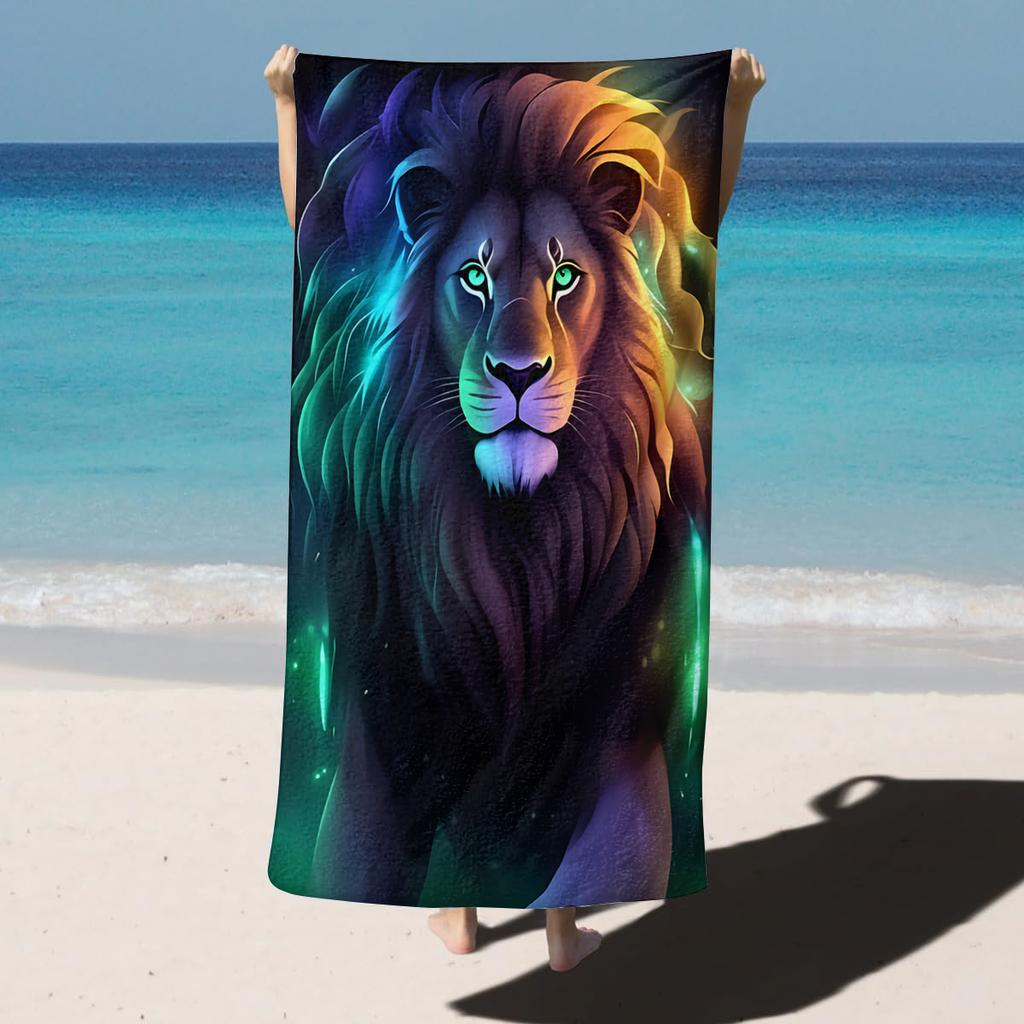 1PC Beach Lion Leopard pattern for family friends Gifts Towel Quick-Dry Beach Towel For Yoga Tourism Beach GYM Camping Swimming