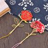 Retro Stationery Tassel Metal Pendant Hollow Brass Bookmark Painted Book Clip Pagination Mark