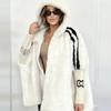 Cappotto in Peluche Caldo Casual da Donna Cardigan alla Moda con Zip e Maniche a Trombetta Cappotto Largo con Cappuccio Abbigliamento da Pendolare Autunno Inverno