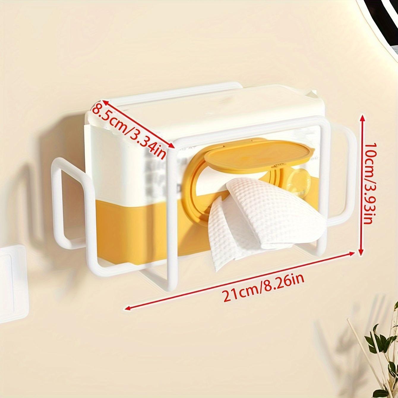 

1pc Iron Wall Mount Paper Towel Dispenser Non-Drill Adhesive Wet Wipe Holder Towel Storage Box Ideal for Bathroom Kitchen Toilet белый